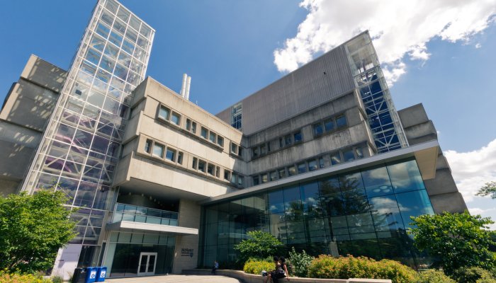 Exterior of the health sciences building at McMaster