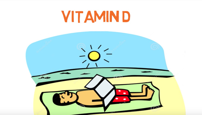 A cartoon expressing the benefits of vitamin D from sunshine