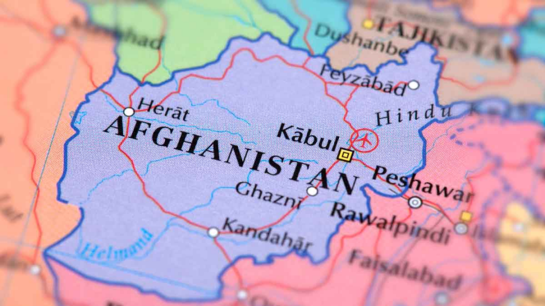 A map showing Afghanistan