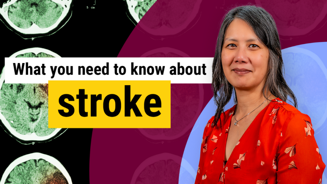 What you need to know about stroke, with portrait of Ada Tang beside the text.