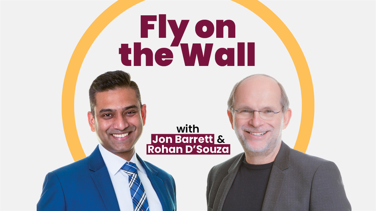 Rohan D'Souza and Jon Barrett can be seen in this composite image for Fly on the Wall.