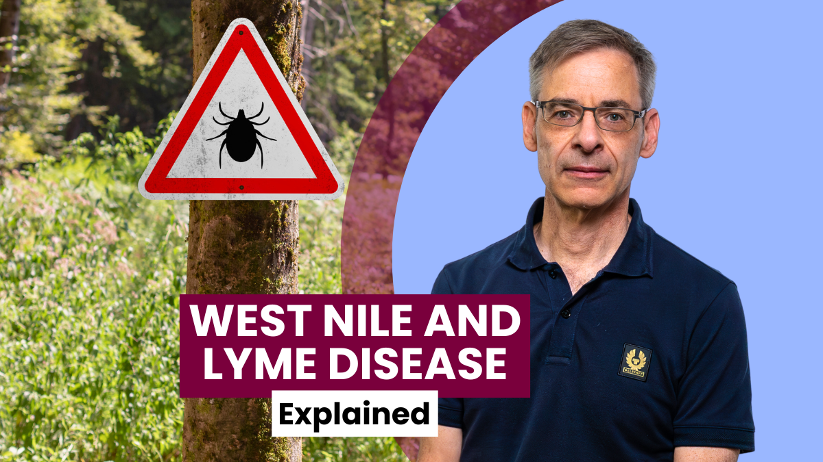 Mark Loeb to the right of text stating: West Nile and Lyme disease, explained.