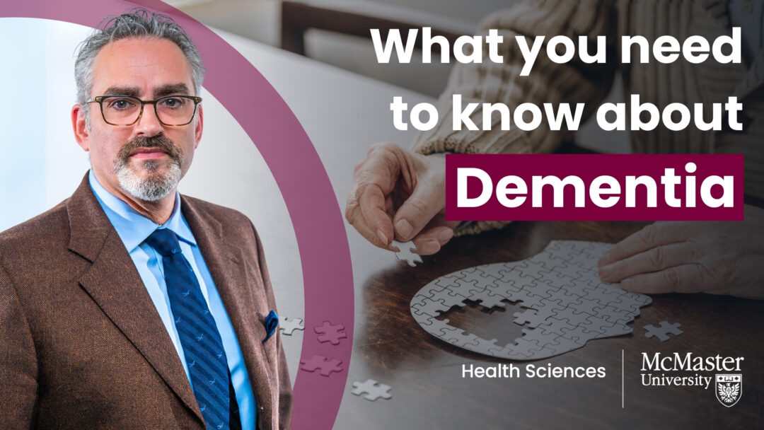 Portrait of Anthony Levinson to the left of text: What you need to know about Dementia.