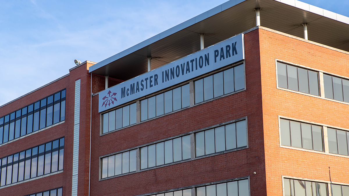 A photo of the main building at McMaster Innovation Park.