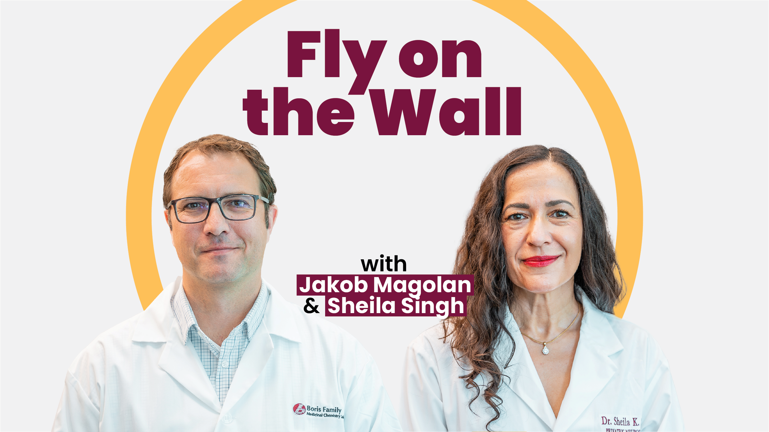 Headshots of Jakob Magolan and Sheila Singh, the experts featured in this story. They are positioned in front of a yellow circle and text that reads: Fly on the Wall with Jakob Magolan and Sheila Singh.