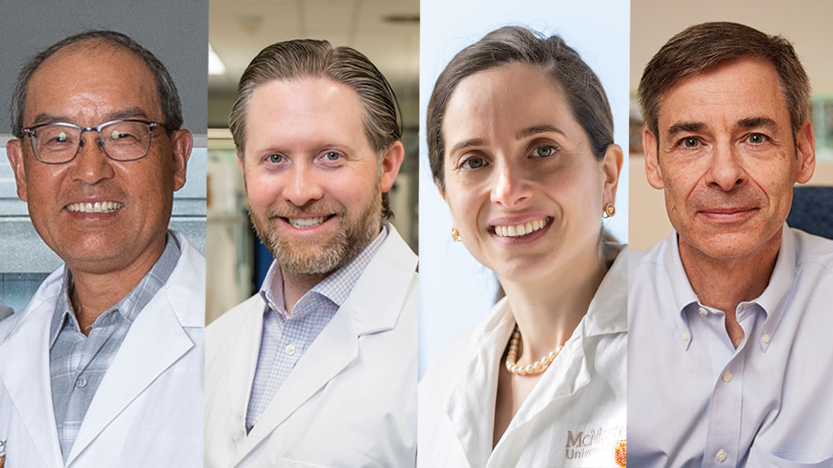 Four McMaster researchers posing to camera.