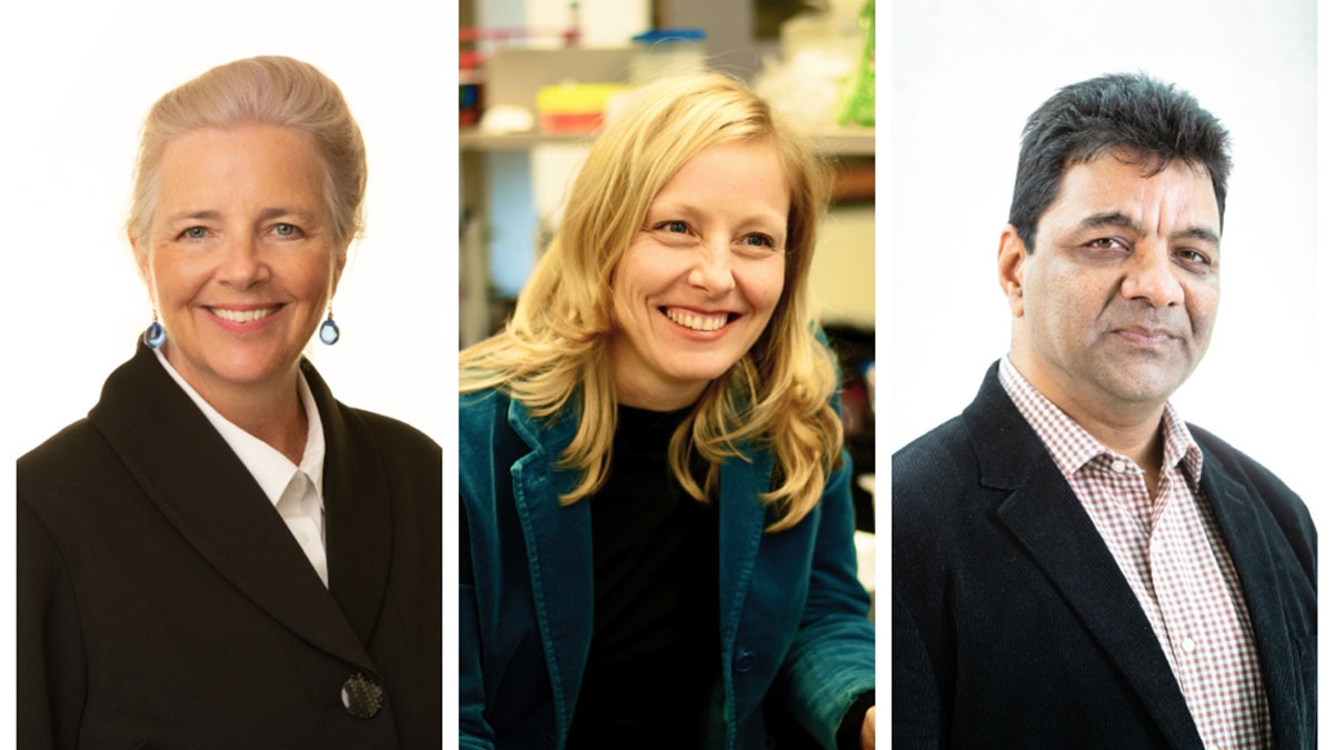 Three headshots: woman in black jacket, woman in teal jacket, man in light shirt and black jacket.